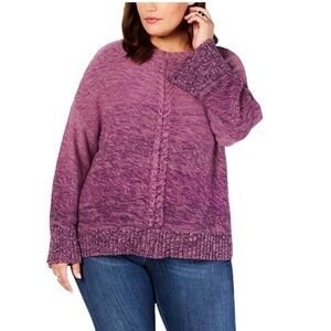 NWT Purple Ombré Cable Knit Sweater Style & Co New